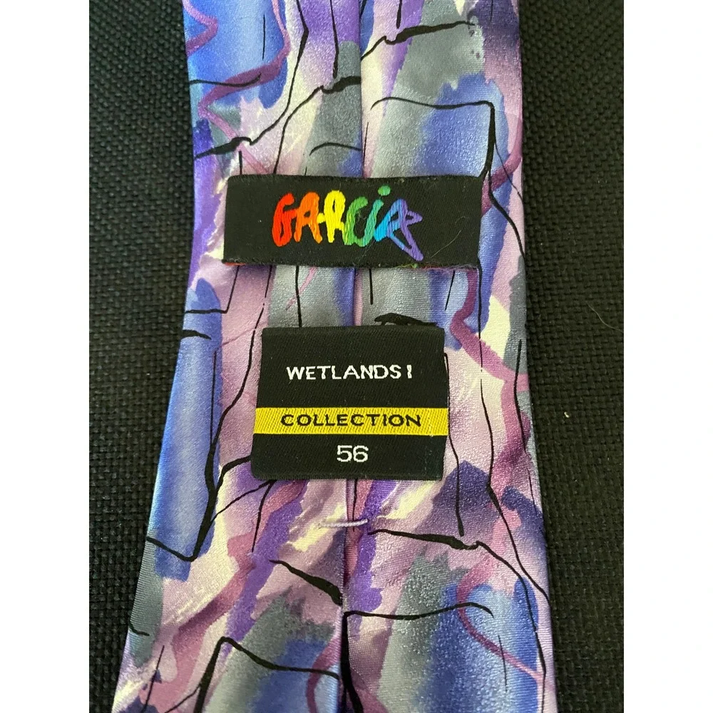 Jerry Garcia Wetlands I Collection 56 Silk‎ Necktie Purple Blue Abstract Art Tie
